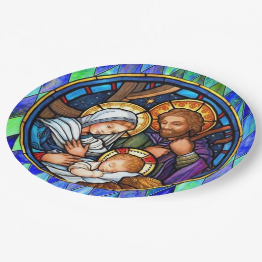 Assiettes En Carton Nativité (Angle)