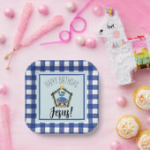 Assiettes En Carton Nativité aquarelle Joyeux anniversaire Jésus Papie (Fête)