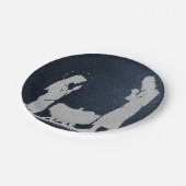 Assiettes En Carton Nativité bleue texturisée (Angle)