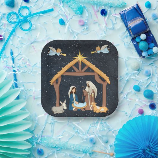 Assiettes En Carton Nativité chrétienne Noël (Fête)