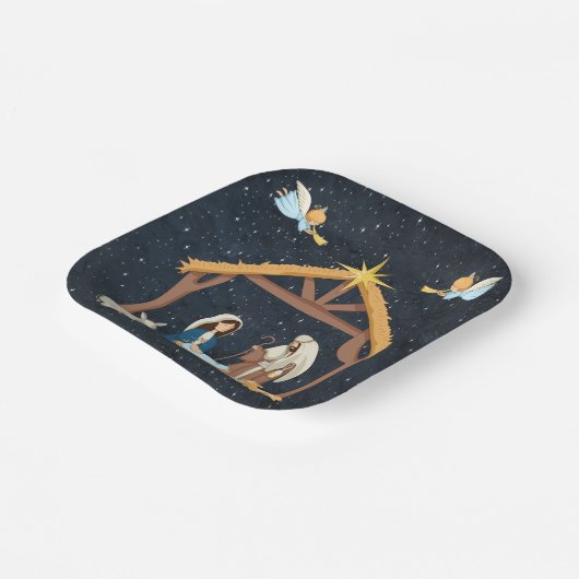 Assiettes En Carton Nativité chrétienne Noël (Angulaire)