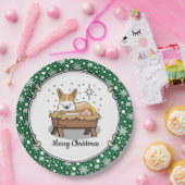 Assiettes En Carton Nativité de Noël Pembroke Welsh Corgi (rouge1) Amu (Fête)