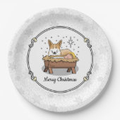 Assiettes En Carton Nativité de Noël Pembroke Welsh Corgi (rouge1) Amu (Devant)
