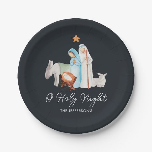 Assiettes En Carton Nativité Noël religieux (Devant)