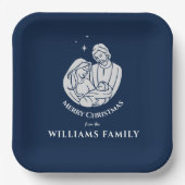 Assiettes En Carton Nativité simple et élégante Bébé Jésus Joyeux Noël (Recto)