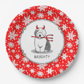Assiettes En Carton Naughty Devil Old English Sheepdog (Gris 1) (Devant)
