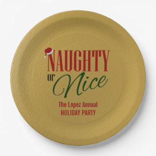 Assiettes En Carton Naughty et Nice Holiday
