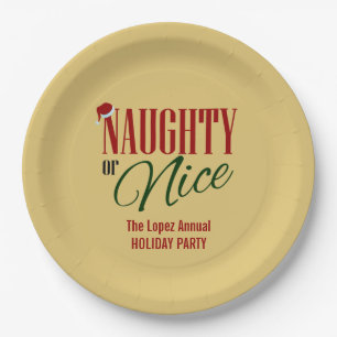Assiettes En Carton Naughty et Nice Holiday