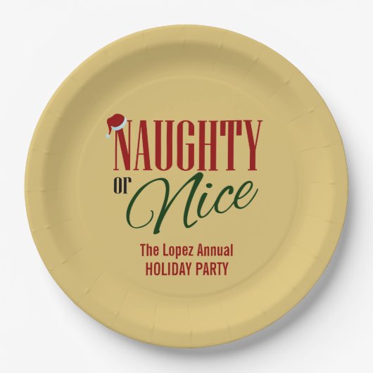 Assiettes En Carton Naughty et Nice Holiday (Devant)
