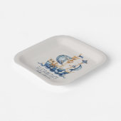 Assiettes En Carton Nautical Blue Sailing Ship Baby Shower (Angulaire)