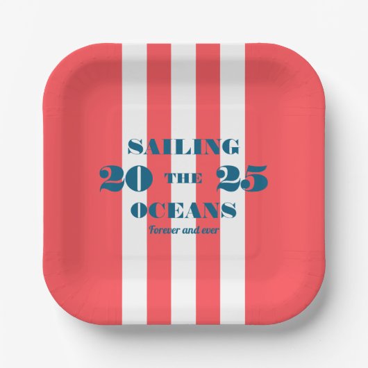 Assiettes En Carton Nautical Celebration Paper Plates (Recto)