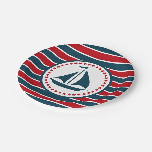 Assiettes En Carton Nautical design (Angle)