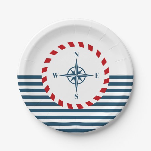Assiettes En Carton Nautical design (Devant)