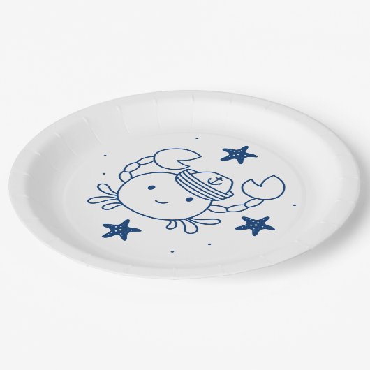 Assiettes En Carton nautical ocean theme (Angle)