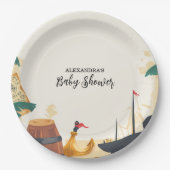 Assiettes En Carton Nautical Pirate Ship Ahoy It's a Boy (Devant)