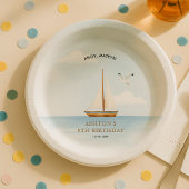 Assiettes En Carton Nautical Sailboat  Birthday Party 