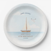 Assiettes En Carton Nautical Sailboat Birthday Party (Devant)