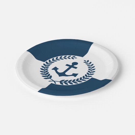 Assiettes En Carton Nautical themed design (Angle)