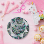 Assiettes En Carton Nautilus Shell Abalone et Pearl (Fête)