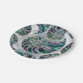 Assiettes En Carton Nautilus Shell Abalone et Pearl (Angle)