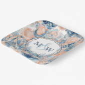 Assiettes En Carton Nautique Mariage Beach Sea Shell et Roses, (Angulaire)