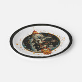 Assiettes En Carton Navire à fusée Astronaut français de Bulldog (Angle)