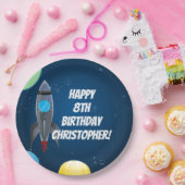 Assiettes En Carton Navire à fusée spatiale (Fête)