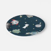Assiettes En Carton Navire spatial et planètes Galaxie d'anniversaire (Angle)