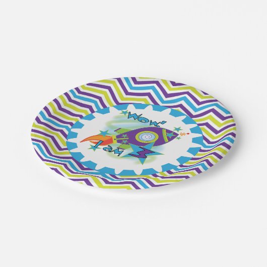 Assiettes En Carton Navire spatiale Plaques papier 3e anniversaire (Angle)