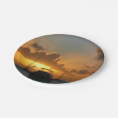 Assiettes En Carton Navires et Sunset Tropical Seascape (Angle)