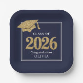 Assiettes En Carton Navy Blue Class Of 2026 (Recto)
