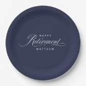 Assiettes En Carton Navy Blue Simple Elegant Retraite Party (Devant)