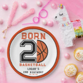 Assiettes En Carton Né 2 Ball Basketball 2e fête d'anniversaire (Fête)