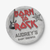 Assiettes En Carton Né à Rock - Baby shower (Devant)