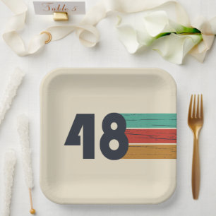 Assiettes En Carton Né en 1948 anniversaire vintage