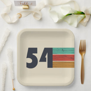 Assiettes En Carton né en 1954 anniversaire vintage