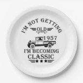 Assiettes En Carton né en 1957 anniversaire vintage (Devant)