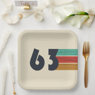 Assiettes En Carton né en 1963 cadeau d'anniversaire vintage