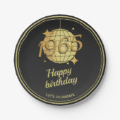 Assiettes En Carton Né en 1965 60e anniversaire fête noir Plaque de pa (Devant)
