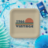 Assiettes En Carton Né en 1966 anniversaire vintage (Fête)