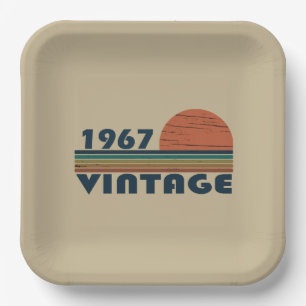 Assiettes En Carton Né en 1967 cadeau d'anniversaire vintage