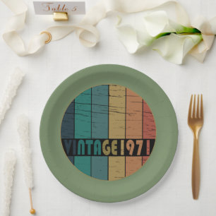 Assiettes En Carton Né en 1971 anniversaire vintage