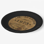 Assiettes En Carton Né en 1973 anniversaire vintage (Angle)