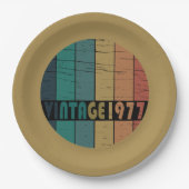 Assiettes En Carton Né en 1977 anniversaire vintage (Devant)