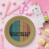 Assiettes En Carton Né en 1978 anniversaire vintage (Fête)