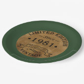 Assiettes En Carton Né en 1981 anniversaire vintage (Angle)