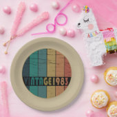 Assiettes En Carton Né en 1983 anniversaire vintage (Fête)