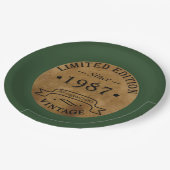 Assiettes En Carton né en 1987 anniversaire vintage (Angle)