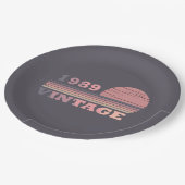 Assiettes En Carton né en 1989 anniversaire vintage (Angle)