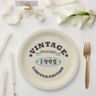 Assiettes En Carton né en 1992 cadeau d'anniversaire vintage